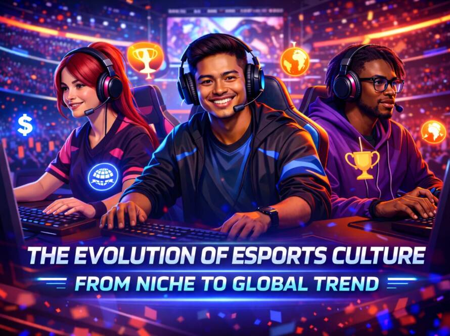 Esports players in action under bright lights