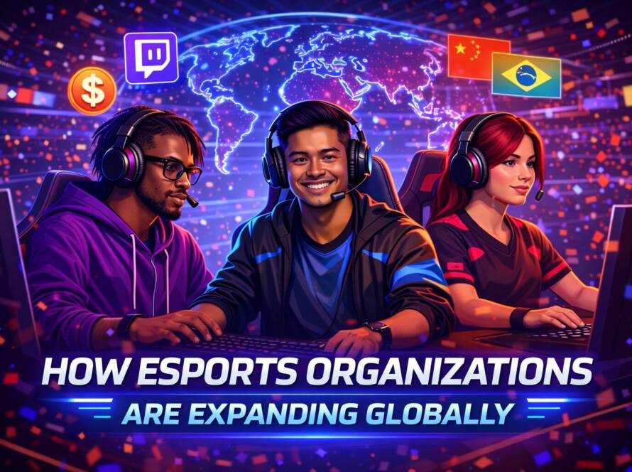 Global esports players in action